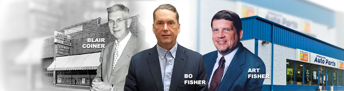 Blair Coiner, Bo Fisher and Art Fisher of Fisher Auto Parts